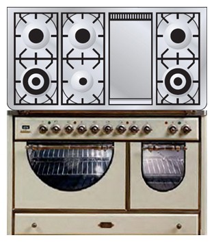 Estufa de la cocina ILVE MCSA-120FD-VG Antique white Foto, características