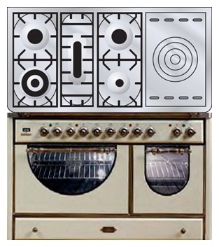 Estufa de la cocina ILVE MCSA-120SD-MP Antique white Foto, características