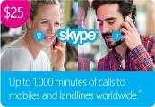 Skype Credit $25 US Prepaid Card, 24.85$