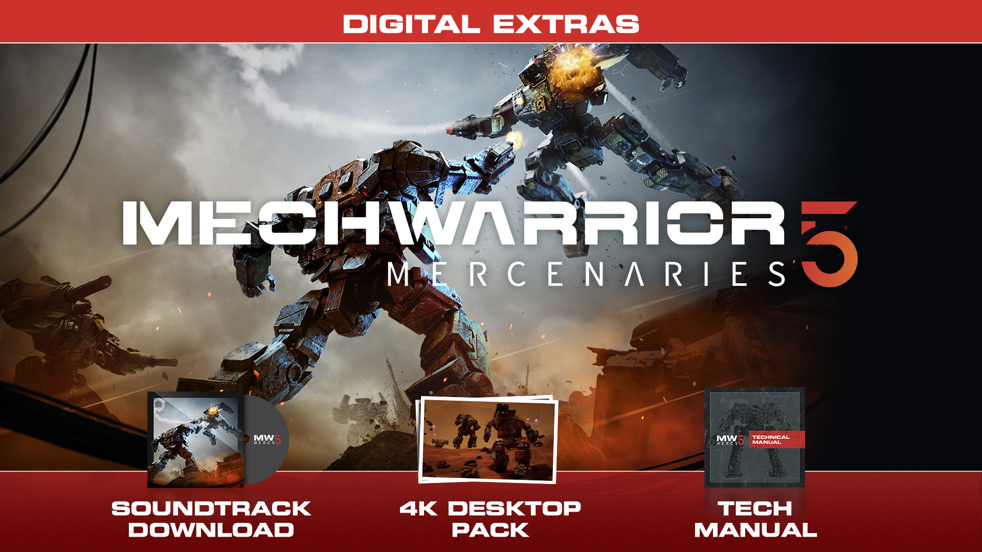 MechWarrior 5: Mercenaries - Digital Extras Content DLC Steam CD Key, 7.89$