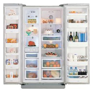 Refrigerator Daewoo FRS-20 BDW larawan, katangian