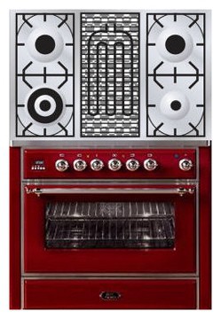 रसोई चूल्हा ILVE M-90BD-E3 Red तस्वीर, विशेषताएँ