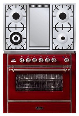 เตาครัว ILVE M-90FD-VG Red รูปถ่าย, ลักษณะเฉพาะ