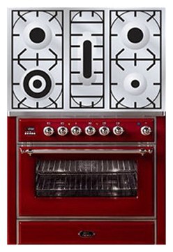 रसोई चूल्हा ILVE M-90PD-MP Red तस्वीर, विशेषताएँ