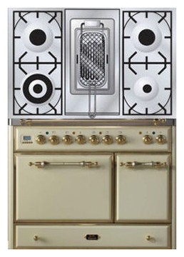 厨房炉灶 ILVE MCD-100RD-E3 Antique white 照片, 特点