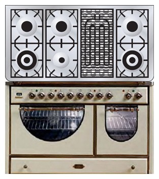 厨房炉灶 ILVE MCSA-120BD-VG Antique white 照片, 特点