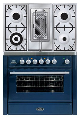 厨房炉灶 ILVE MT-90RD-E3 Blue 照片, 特点