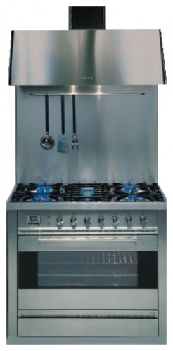 Kitchen Stove ILVE P-90BL-VG Stainless-Steel Photo, Characteristics