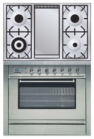 Кухонная плита ILVE P-90FL-MP Stainless-Steel Фото, характеристики