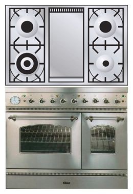 Estufa de la cocina ILVE PD-100FN-MP Stainless-Steel Foto, características