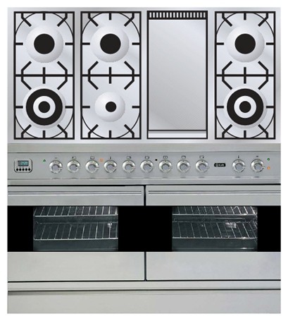 Estufa de la cocina ILVE PDF-120F-VG Stainless-Steel Foto, características
