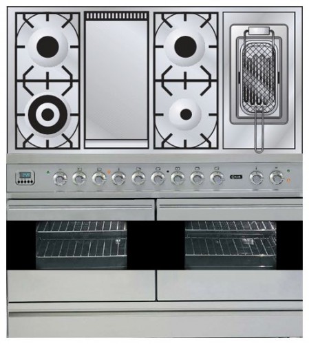 Kitchen Stove ILVE PDF-120FR-MP Stainless-Steel Photo, Characteristics