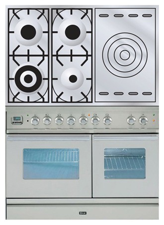 Kitchen Stove ILVE PDW-100S-VG Stainless-Steel Photo, Characteristics