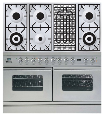 Kitchen Stove ILVE PDW-120B-VG Stainless-Steel Photo, Characteristics