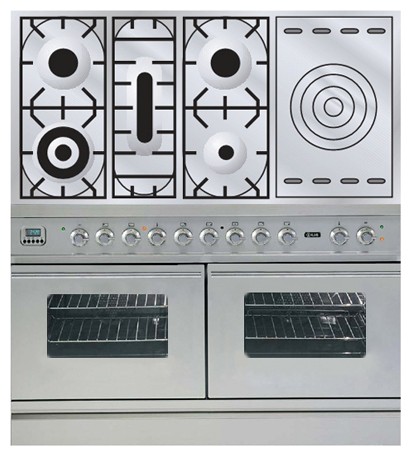 Kitchen Stove ILVE PDW-120S-VG Stainless-Steel Photo, Characteristics