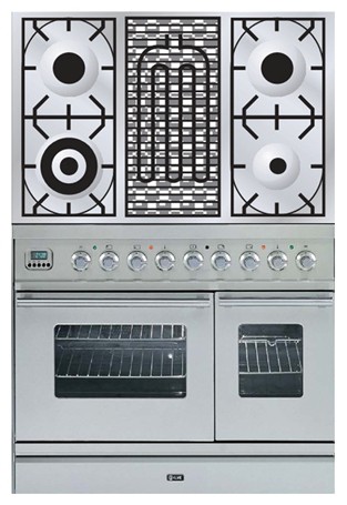 Kitchen Stove ILVE PDW-90B-VG Stainless-Steel Photo, Characteristics