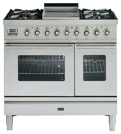 Estufa de la cocina ILVE PDW-90F-VG Stainless-Steel Foto, características