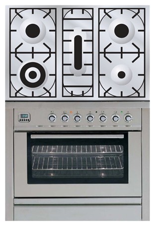 Estufa de la cocina ILVE PL-90-MP Stainless-Steel Foto, características