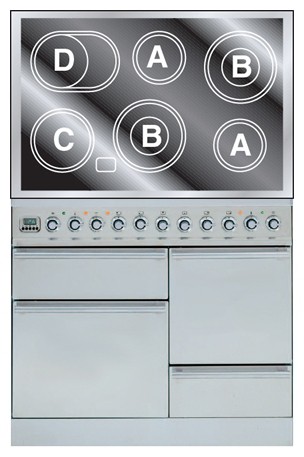 Estufa de la cocina ILVE PTQE-100-MP Stainless-Steel Foto, características