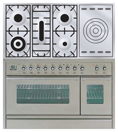 Kitchen Stove ILVE PW-120S-VG Stainless-Steel Photo, Characteristics