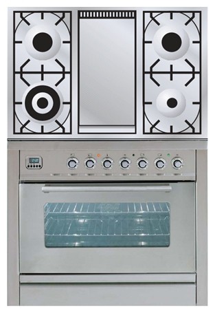 Kitchen Stove ILVE PW-90F-VG Stainless-Steel Photo, Characteristics