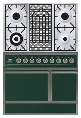 厨房炉灶 ILVE QDC-90B-MP Green 照片, 特点