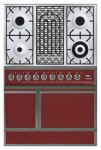 Kitchen Stove ILVE QDC-90B-MP Red 90.00x87.00x60.00 cm