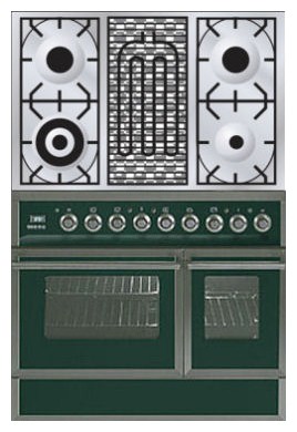 厨房炉灶 ILVE QDC-90BW-MP Green 照片, 特点