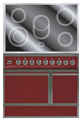 Kitchen Stove ILVE QDCE-90-MP Red Photo, Characteristics