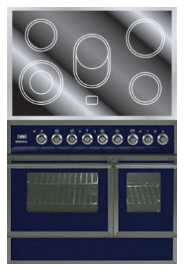 Virtuves Plīts ILVE QDCE-90W-MP Blue foto, raksturojums