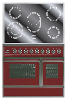 Kitchen Stove ILVE QDCE-90W-MP Red Photo, Characteristics