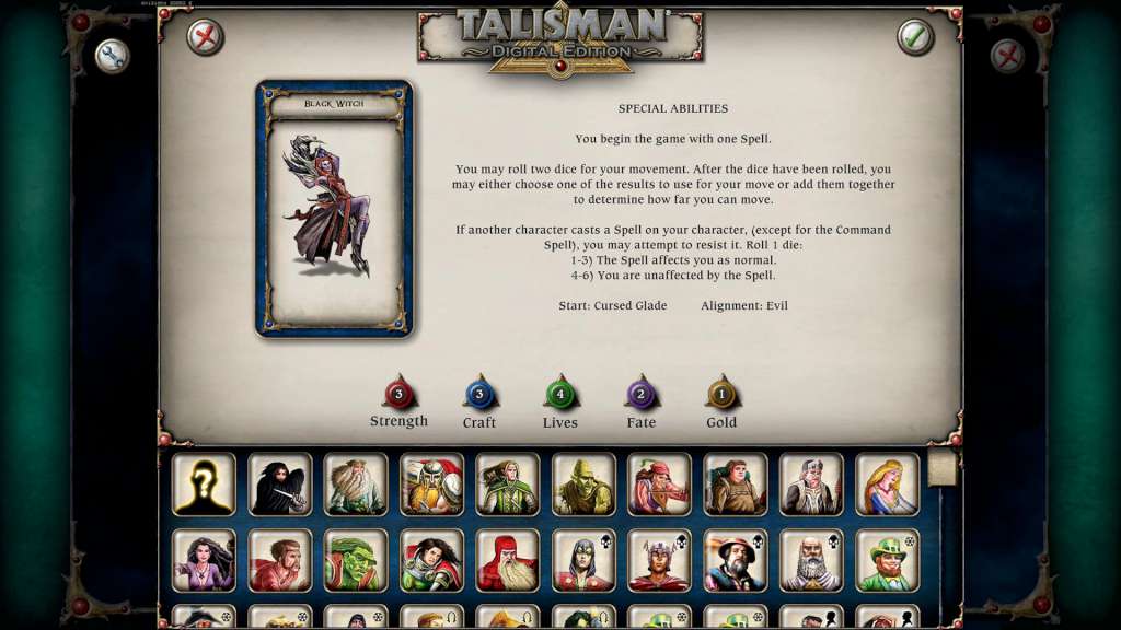 Talisman: Digital Edition - Black Witch Character Pack Steam CD Key, 1.37$