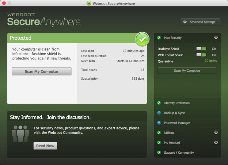 Webroot SecureAnywhere AntiVirus 2022 Key (6 Months / 1 Device), 2.25$