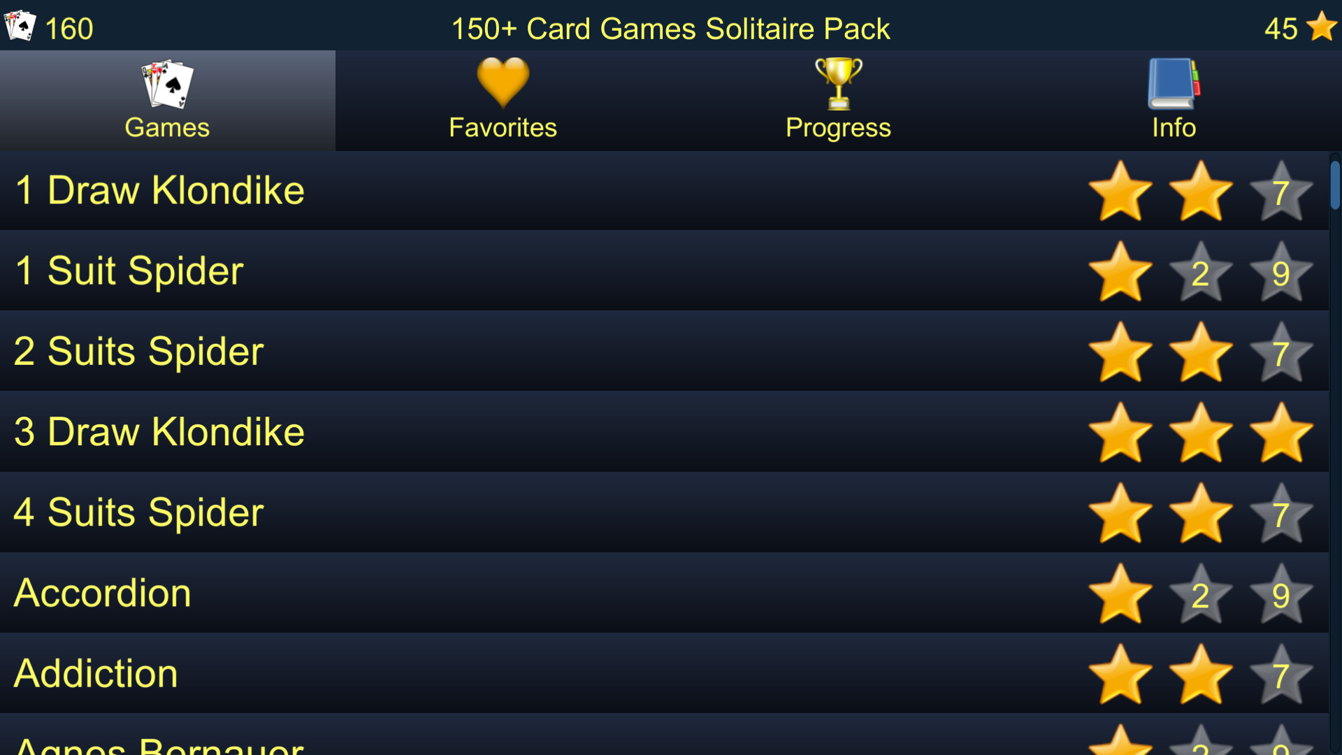 150+ Card Games Solitaire Pack Steam CD Key, 0.63$