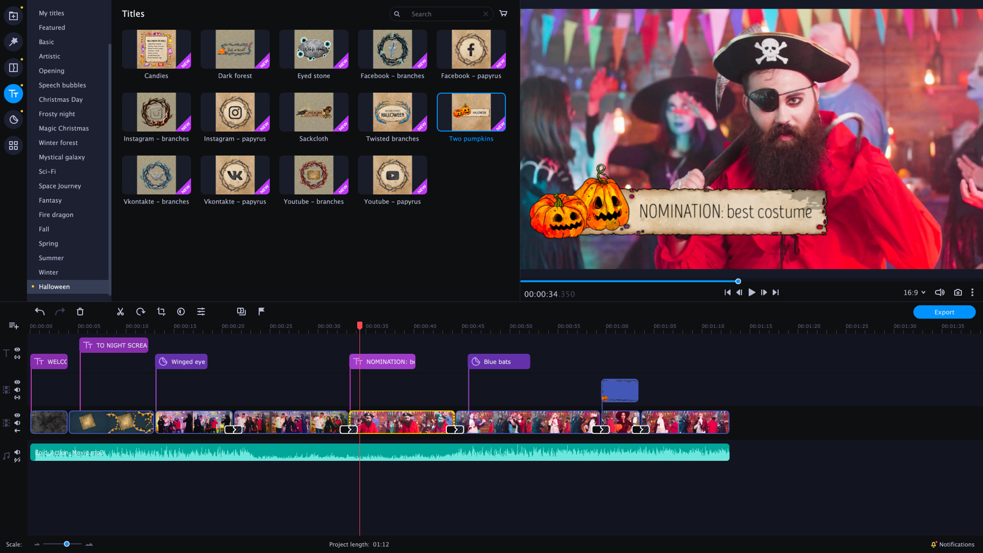 Movavi Video Editor Plus 2020 - Halloween Pack Effects DLC Steam CD Key, 2.6$
