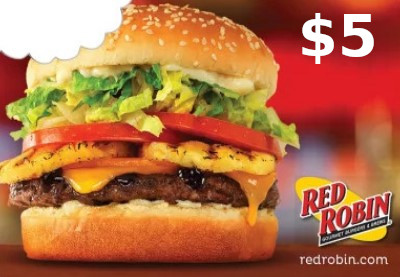 Red Robin $5 Gift Card US, 5.99$