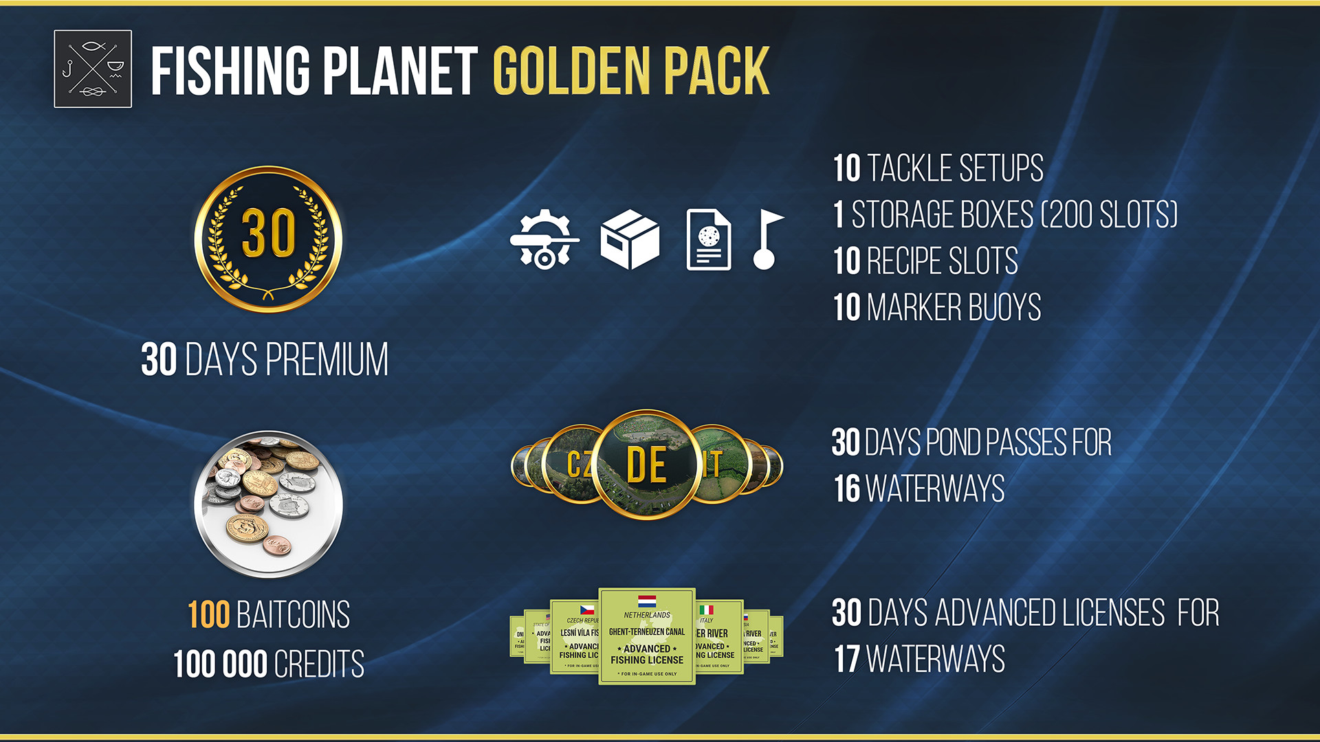 Fishing Planet - Golden Pack DLC EU Steam Altergift, 61.96$