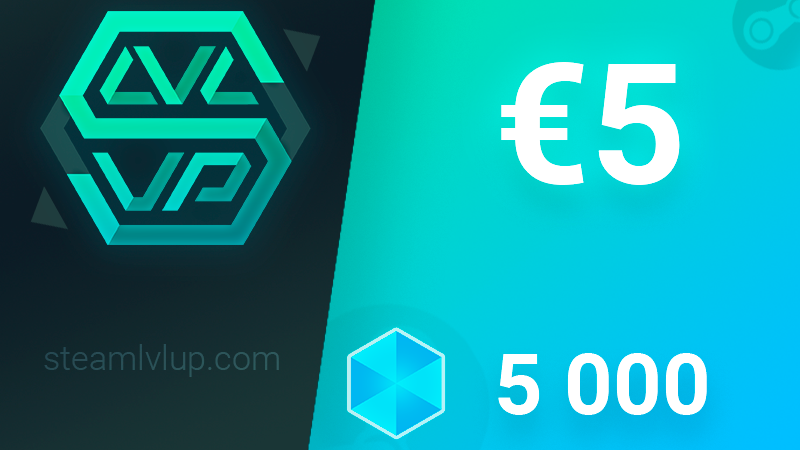 SteamlvlUP €5 Gift Code, 5.36$